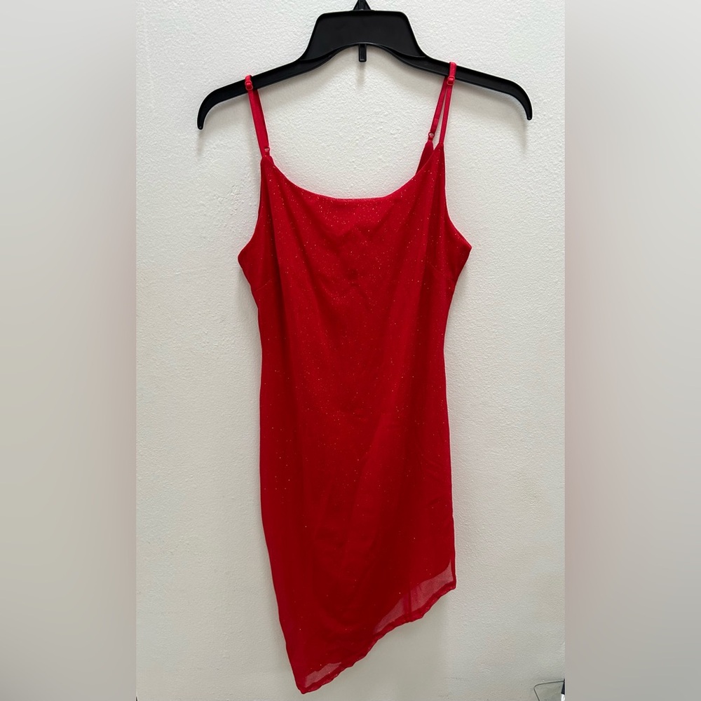 Elegant Red Asymmetrical Dress